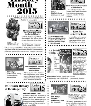 Poster with images, dates, black text on white background