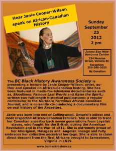 Speaker Janie Cooper-Wilson African-Canadian History
