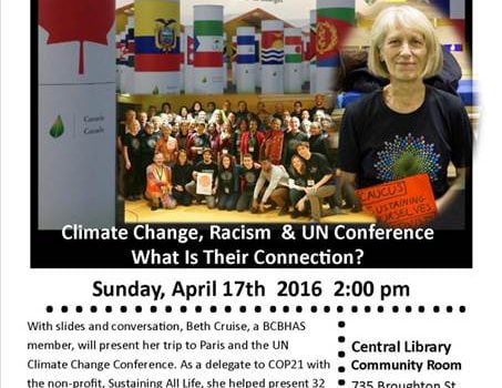 Speaker Beth Cruise Climate Change, Racism and the UN Conference in Paris