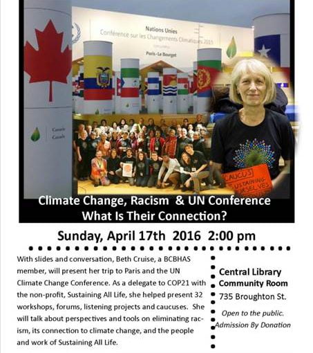 Speaker Beth Cruise Climate Change, Racism and the UN Conference in Paris