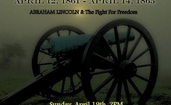 poster with dark sunlit background, cannon mounted on wagon in the foreground