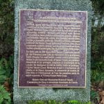 bronze plaque on concrete base