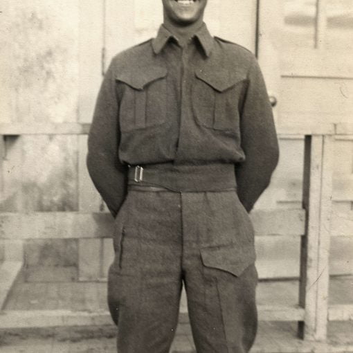 b&w image soldier in army uniform