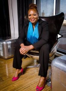 business woman seated