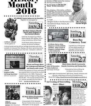 Poster with images, dates, black text on white background