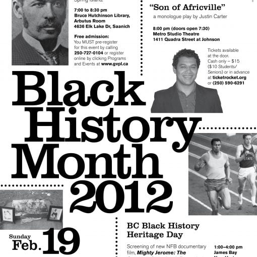 Poster black text on white background BHM 2012