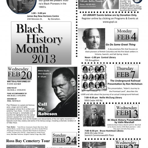 Poster black text on white background BHM 2013