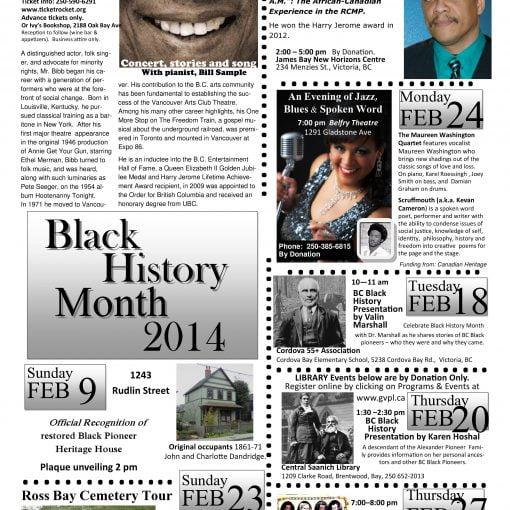 Poster black text on white background BHM 2014