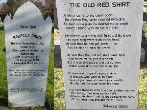 Rebecca Gibbs Gravemarker at the Ross Bay Cemetery