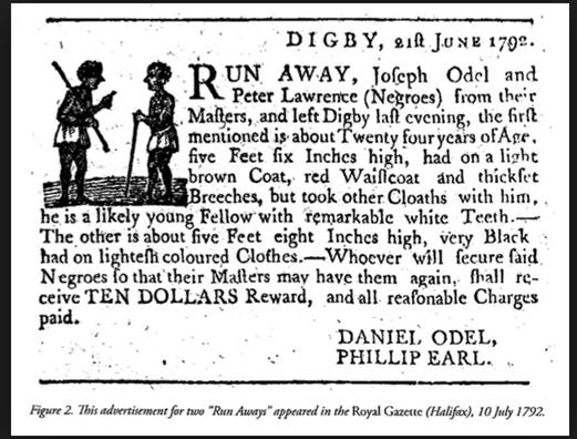 newspaper notice of runaway slaves