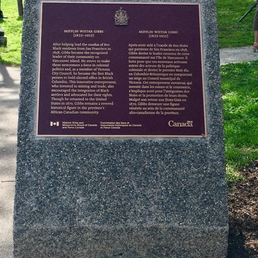 bronze plaque on concrete base