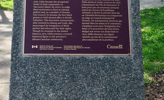 bronze plaque on concrete base