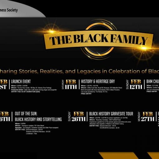 stylized calendar with gold and white text on black background