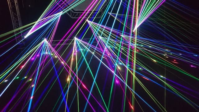 multi-colored laser light show